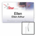 Preferred Vinyl Name Tag Holder w/ Silver Elastic Cord (4"x2 1/2")